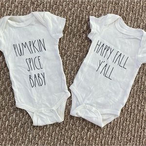 🦃🍂🧡2 for $12🧡🍂🦃 Rae Dunn Fall Baby Onesie Two Pack